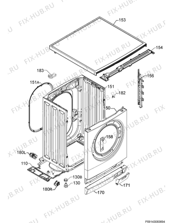 Схема №12 L76479WFL с изображением Декоративная панель для стиральной машины Aeg 140036438012
